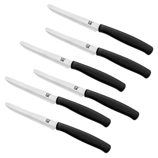 High Carbon Stainless Steel Steak Knife Set with Sharp Serration