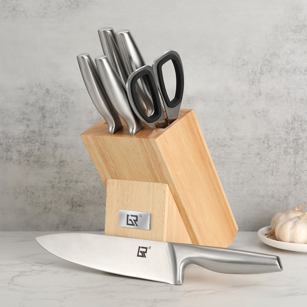 Knife Set with Ergonomic Handle and Full Sanding